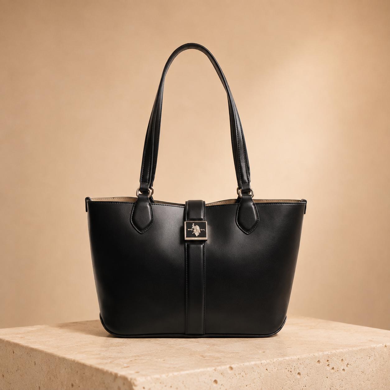 U.S. Polo Assn. Black Margaret Tote Bag
