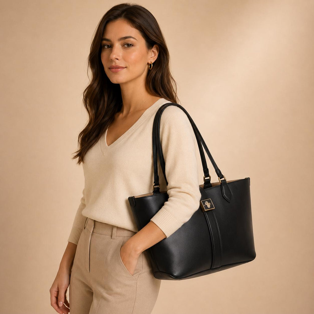U.S. Polo Assn. Black Margaret Tote Bag