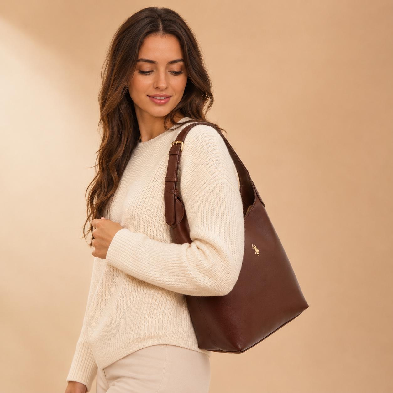 U.S. Polo Assn. Chocolate Brown Hobo Bag