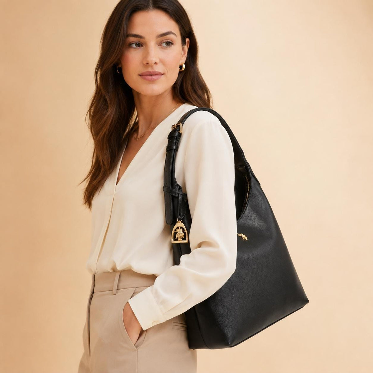 U.S. Polo Assn. Black Jones Hobo Bag