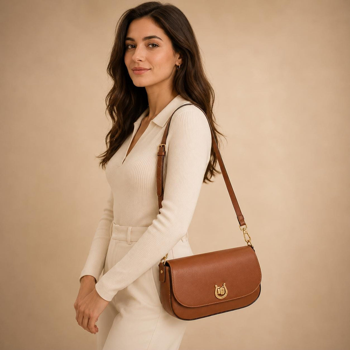 U.S. Polo Assn. Brown Crossbody Bag & Pouch