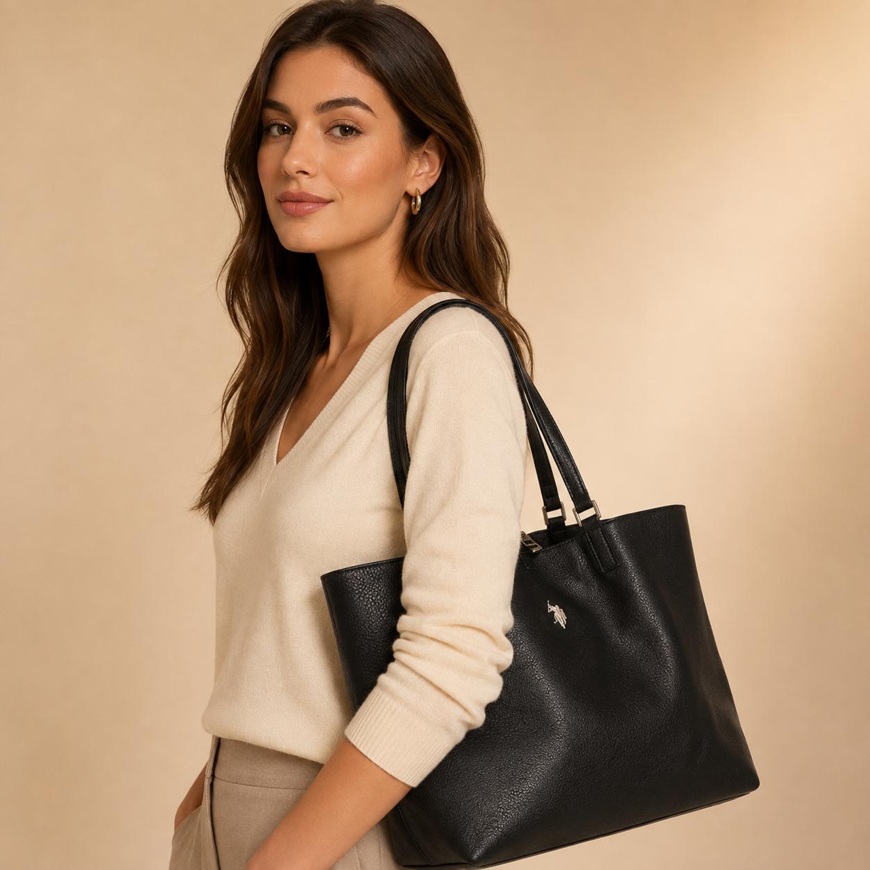 U.S. Polo Assn. Black Malibu Tote Bag