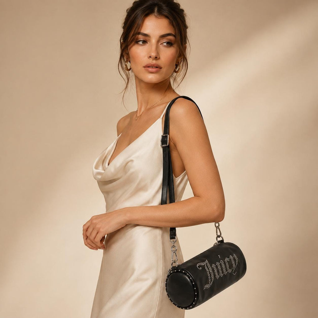 Juicy Couture Black Kimberly Barrel Shoulder Bag