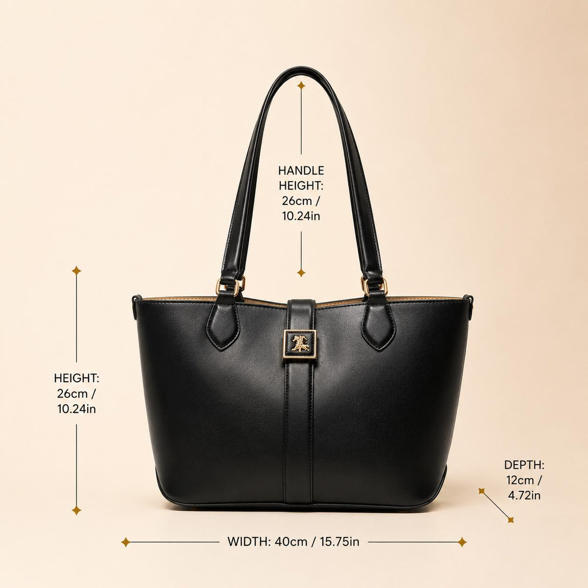 U.S. Polo Assn. Black Margaret Tote Bag