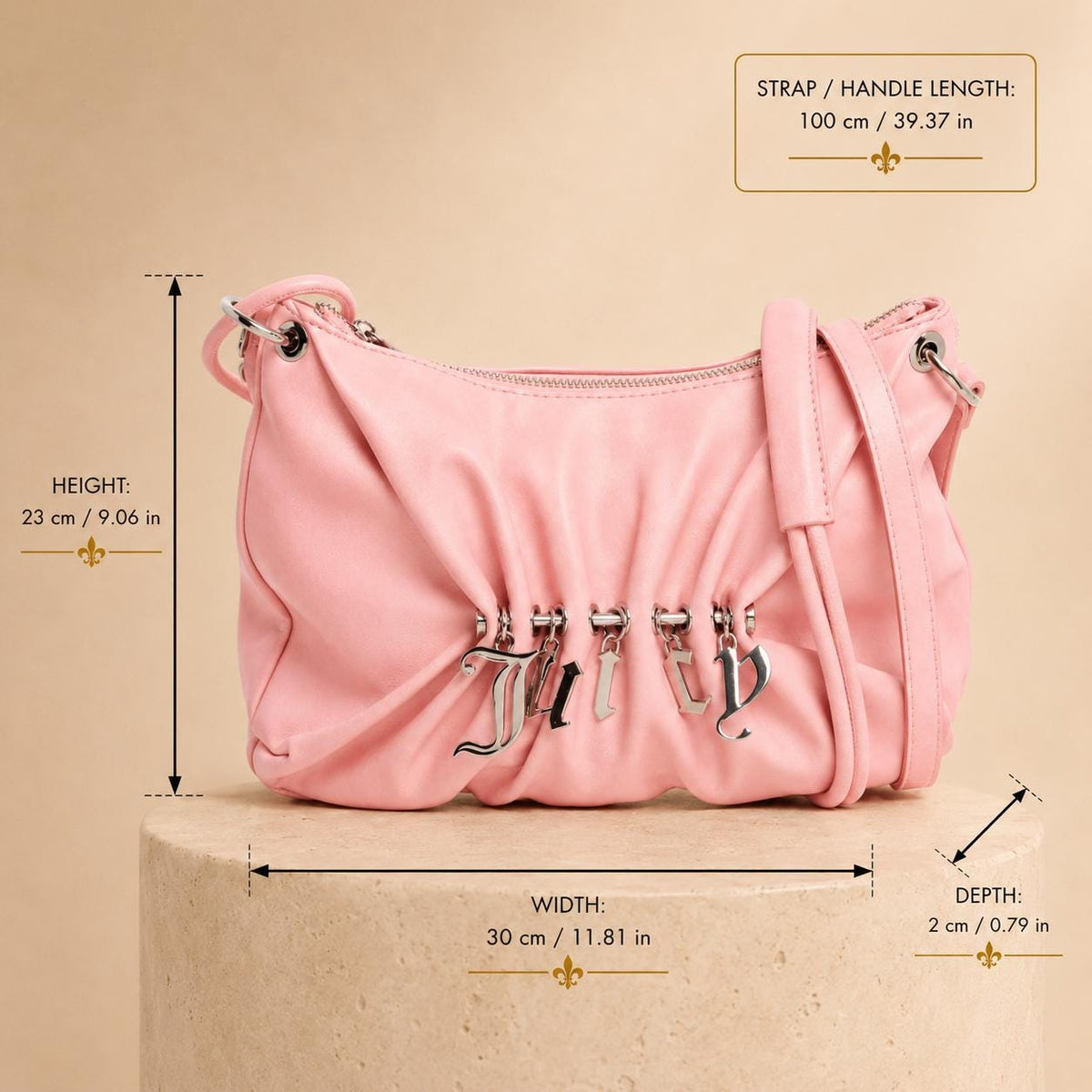 Juicy Couture Juicy Pink Jade Small Hobo Shoulder Bag
