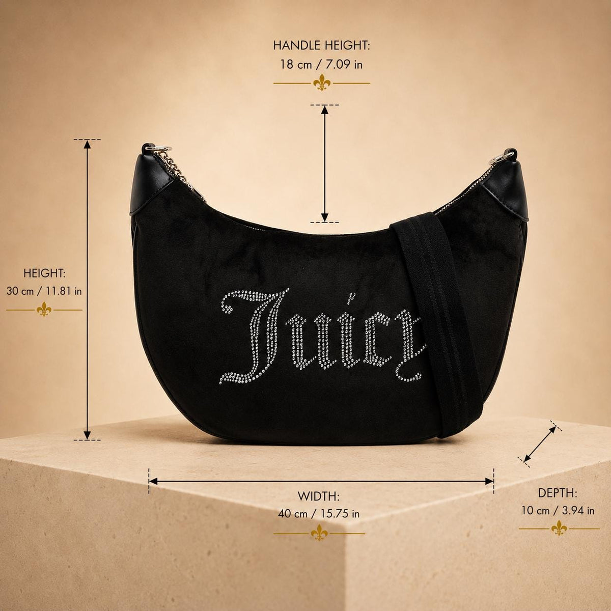 Juicy Couture Black Embellished Shoulder Bag