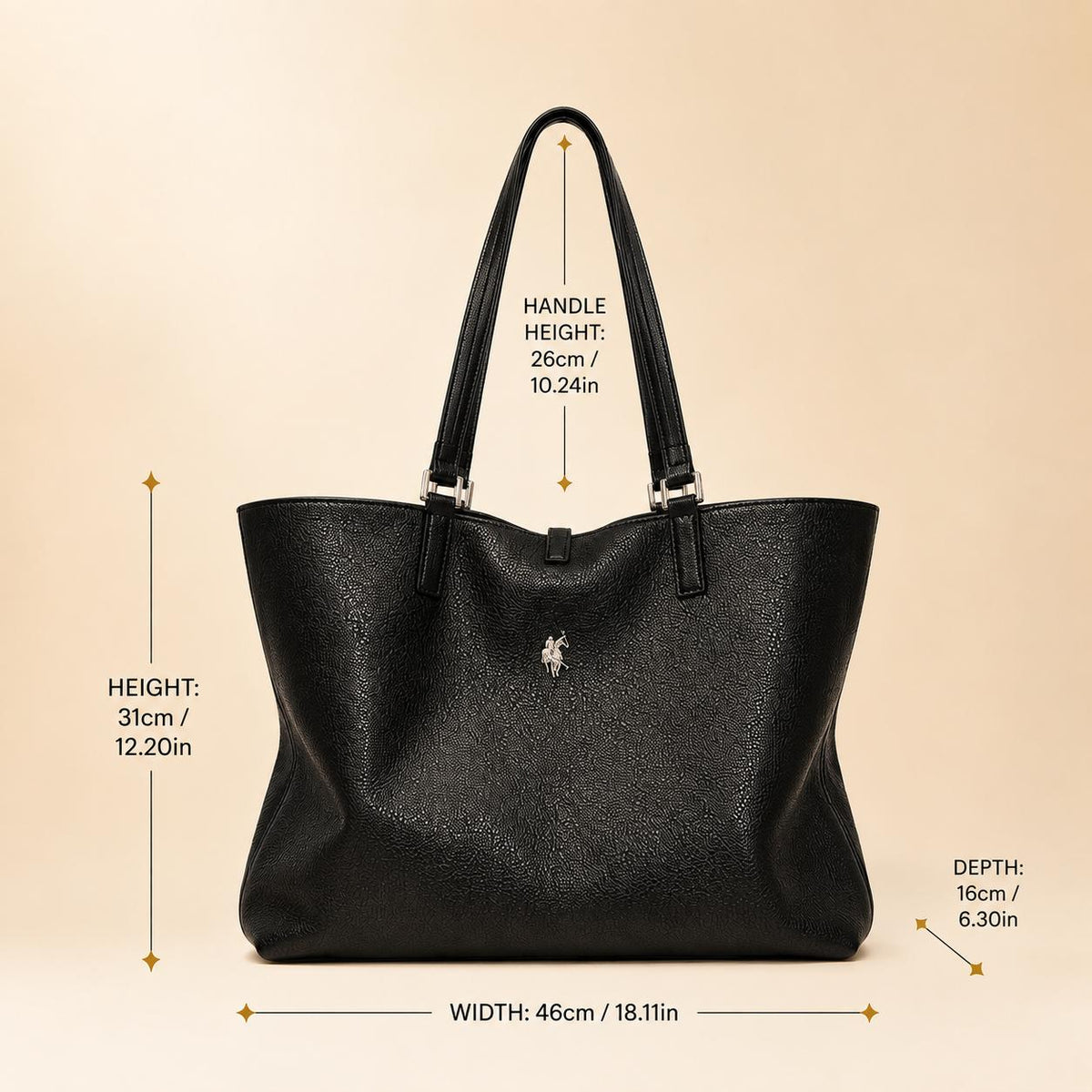 U.S. Polo Assn. Black Malibu Tote Bag