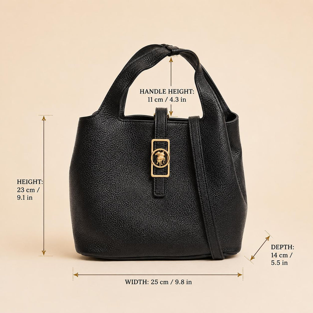 U.S. Polo Assn. Black Pebbled Bucket Handback