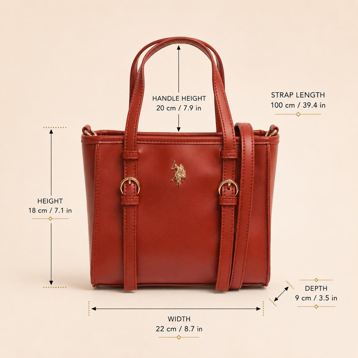 U.S. Polo Assn. Cognac Warwickshire Mini Shop Bag