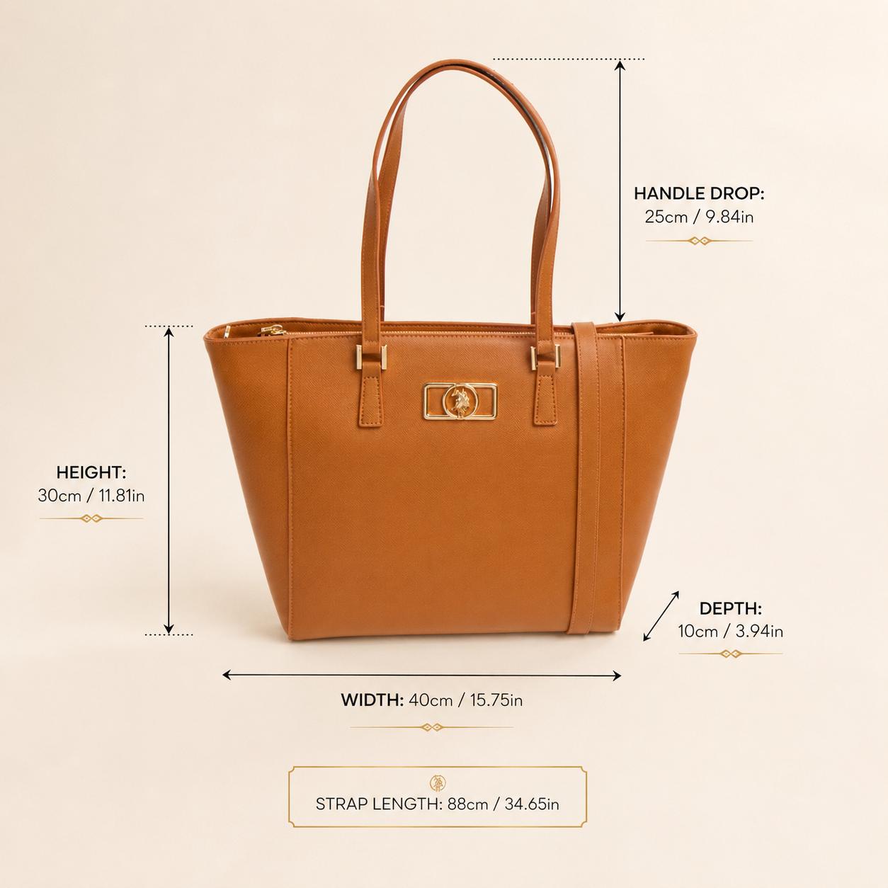 U.S. Polo Assn. Tan Jones Tote Bag