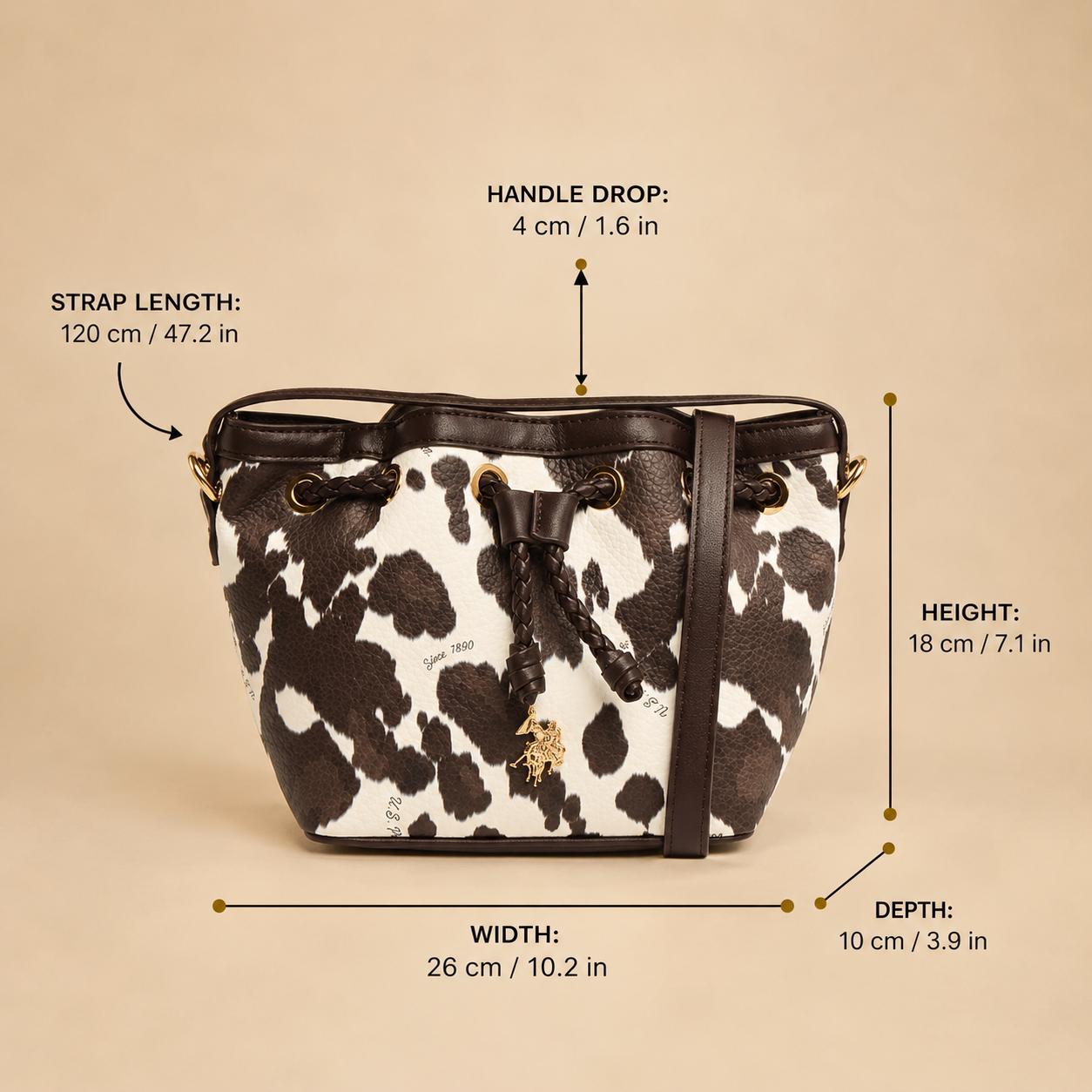 U.S. Polo Assn. Brown & White Warwikshire Cow Spot Grab Bag