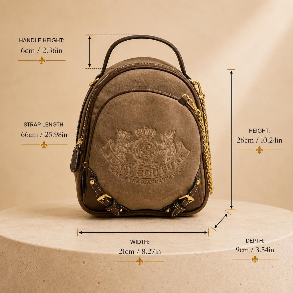 Juicy Couture Brown Plush Backpack