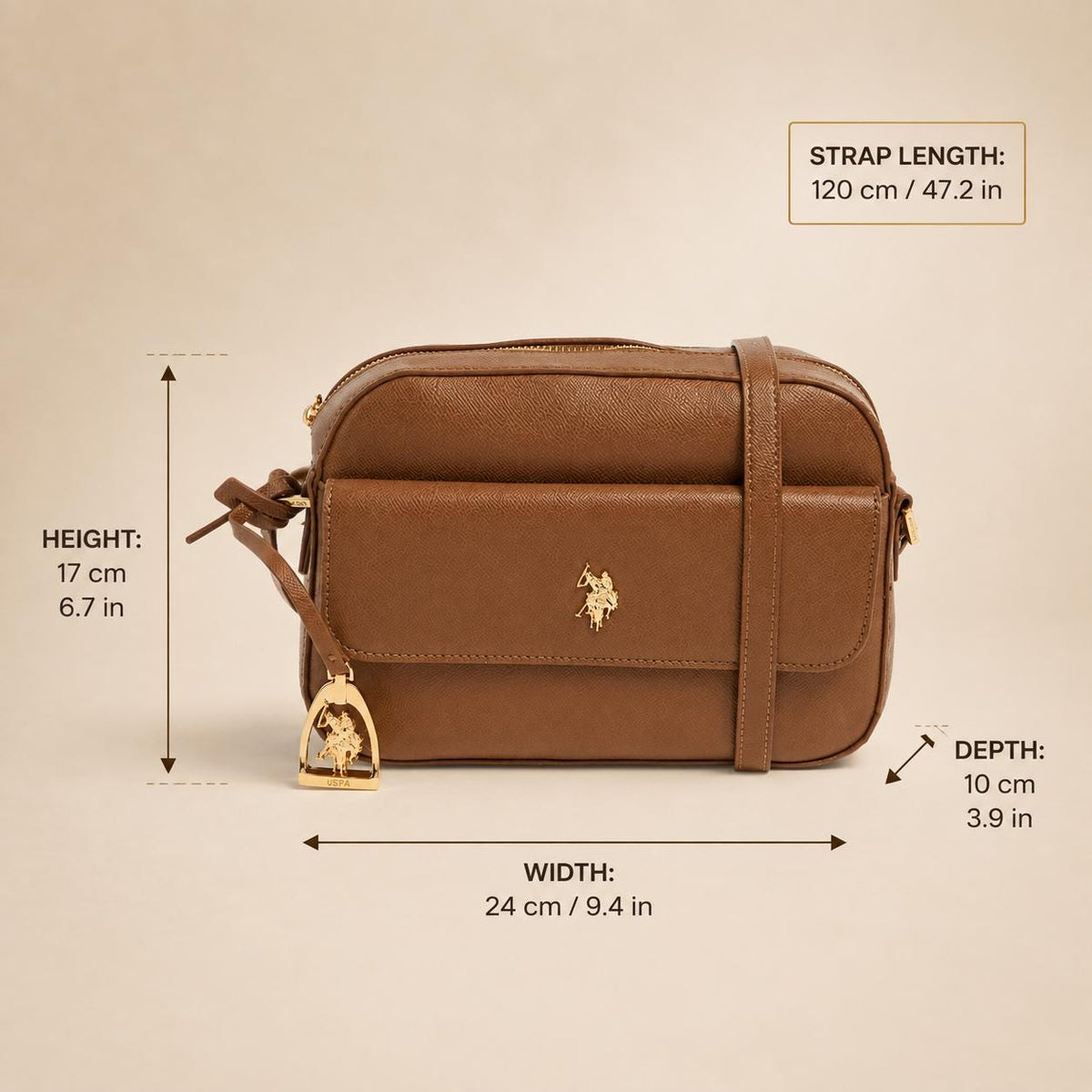U.S. Polo Assn. Brown Jones Crossbody Bag