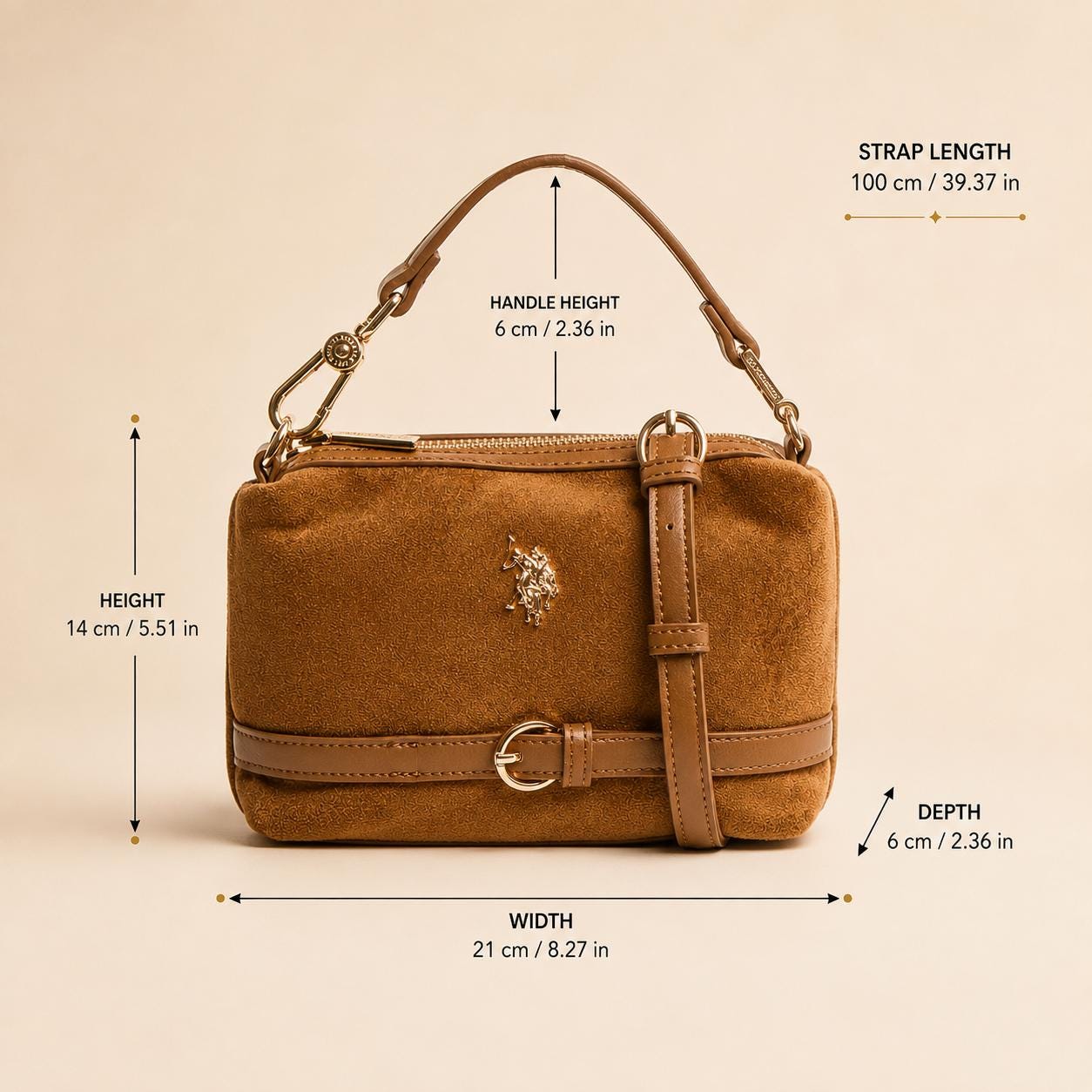U.S. Polo Assn. Brown Warwickshire Mini Hobo Bag