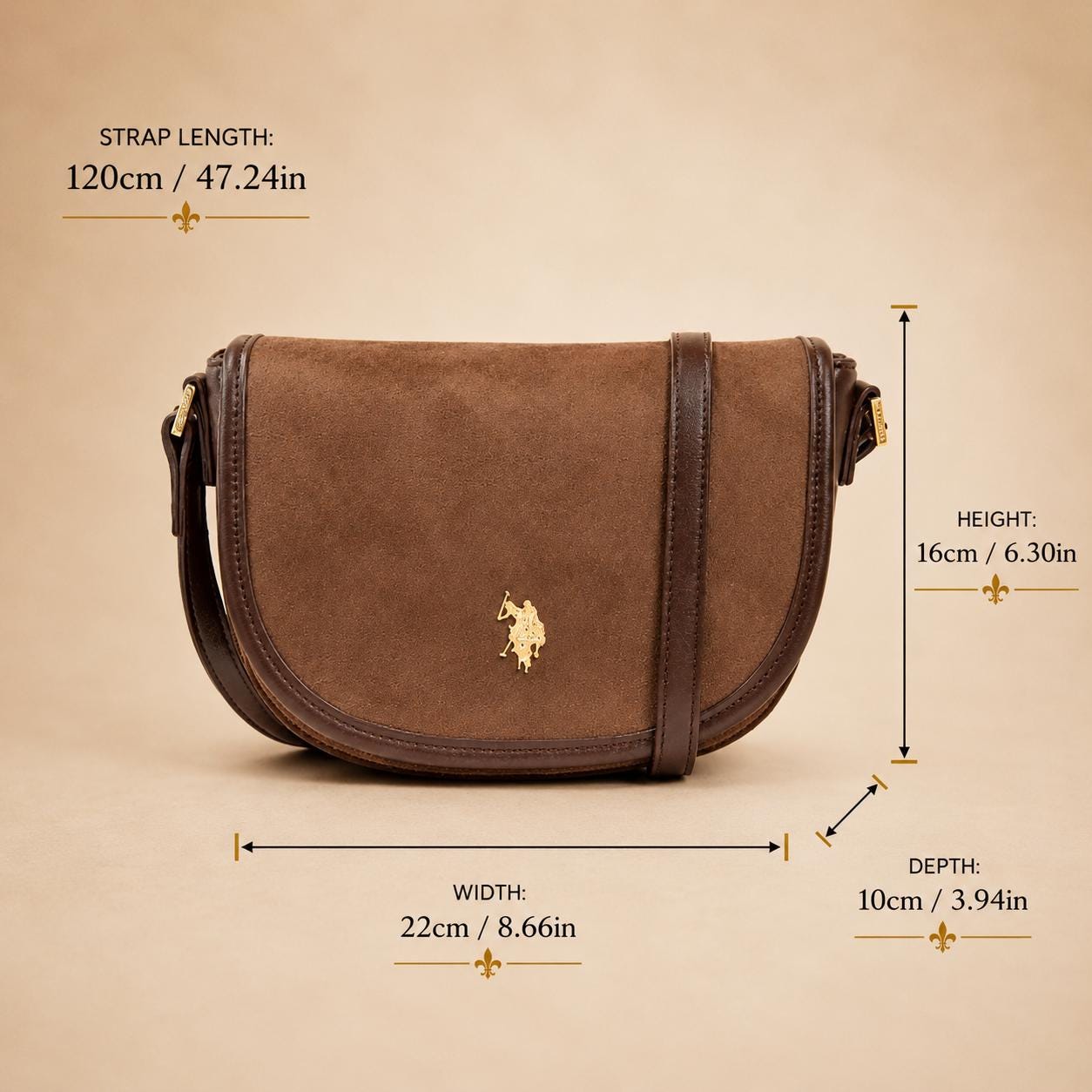 U.S. Polo Assn. Dark Brown Jones Flap Crossbody Bag