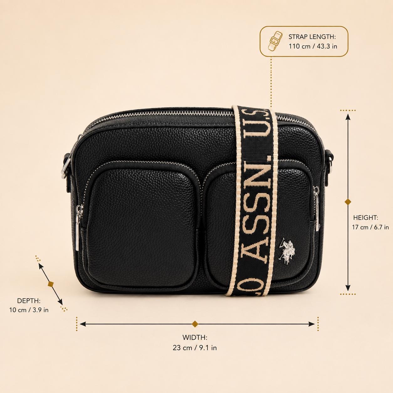 U.S. Polo Assn. Black Mansion Crossbody Bag