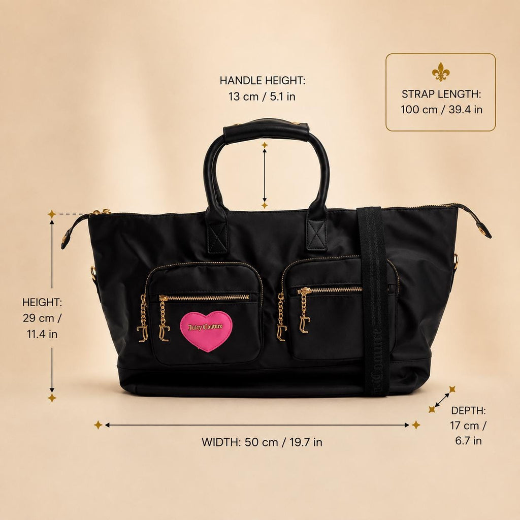 Juicy Couture Black Heart Weekend Bag