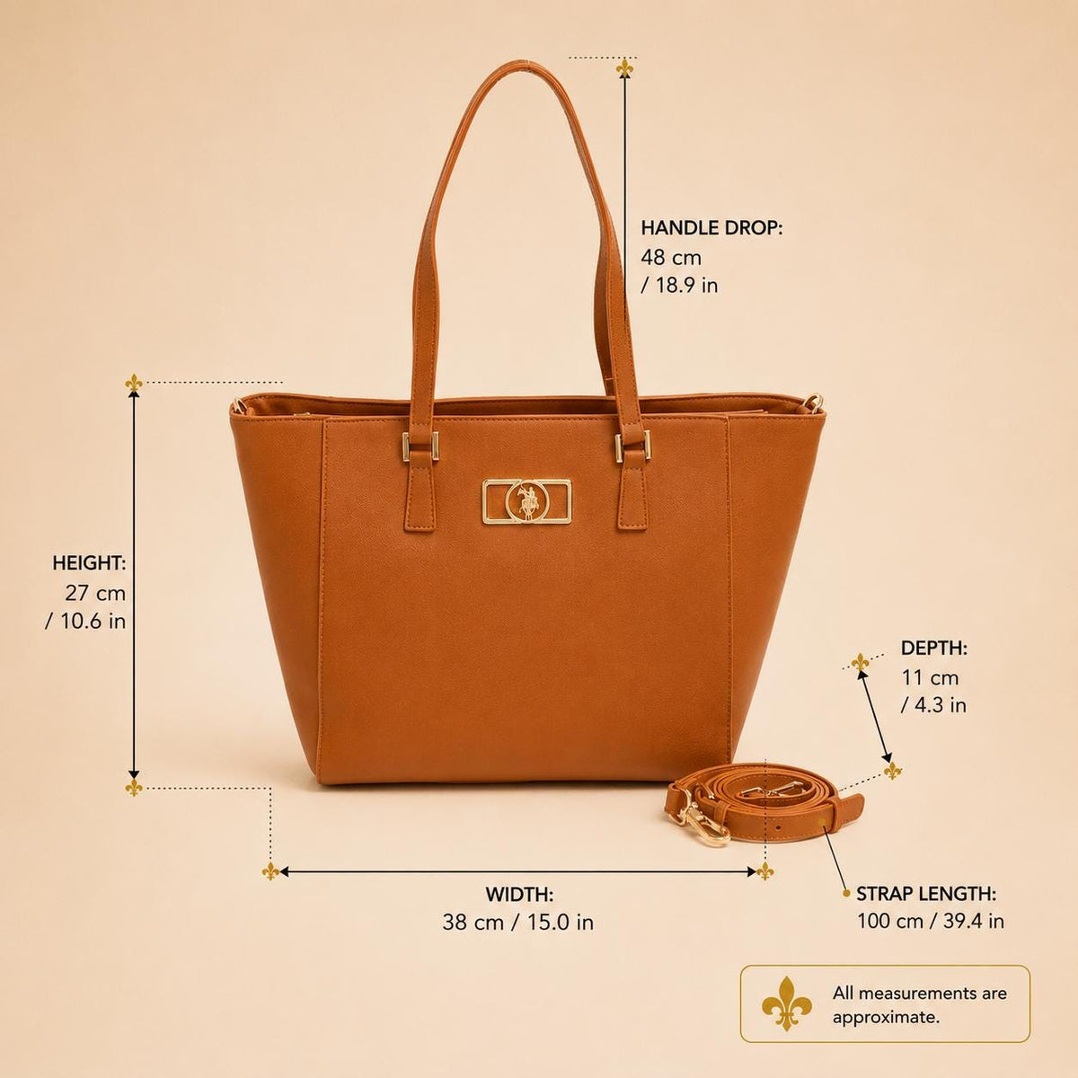 U.S. Polo Assn. Burnt Orange Shopper Bag