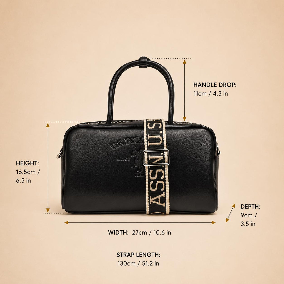 U.S. Polo Assn. Black Bowling Bag