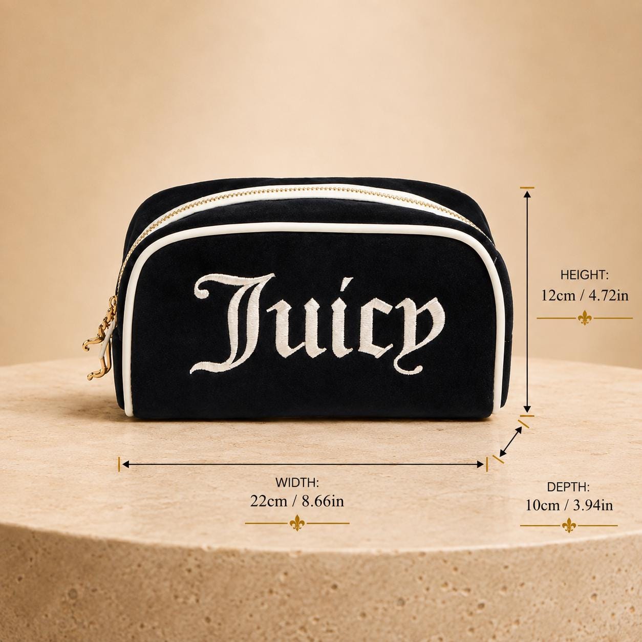 Juicy Couture Black & Cream Cosmetic Bag