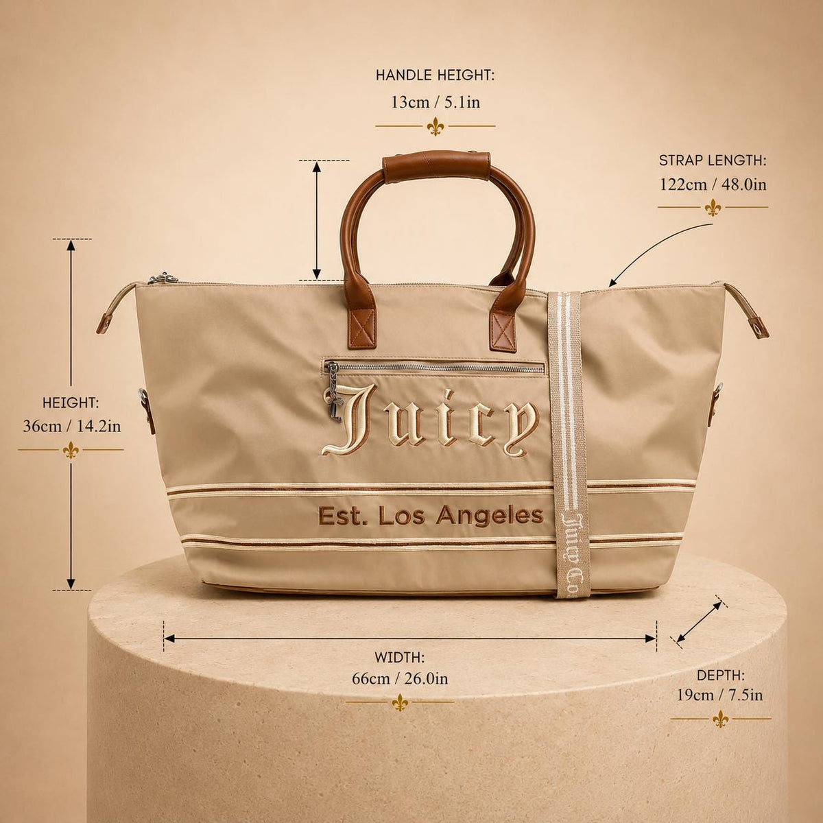 Juicy Couture Light Taupe Large Weekender Bag