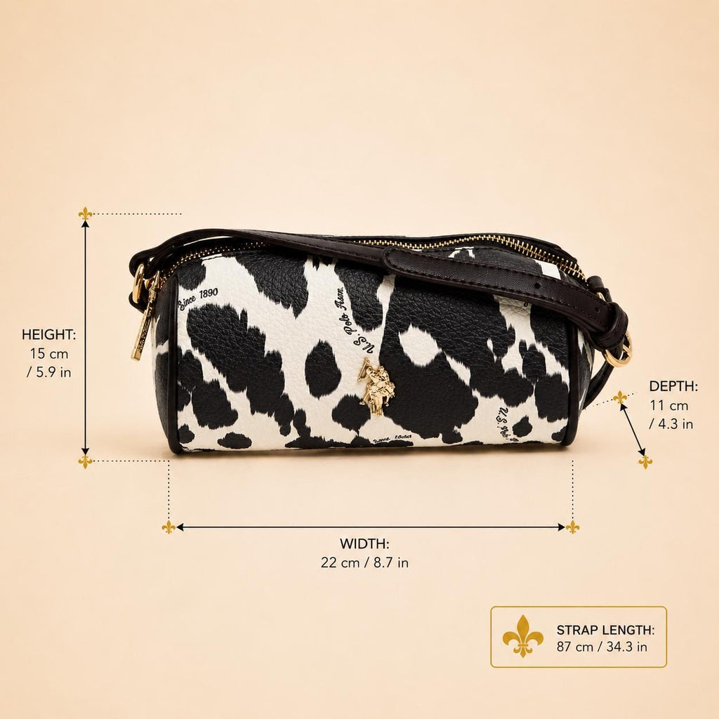 U.S. Polo Assn. Brown & Cream Cow Print Cross Body Bag