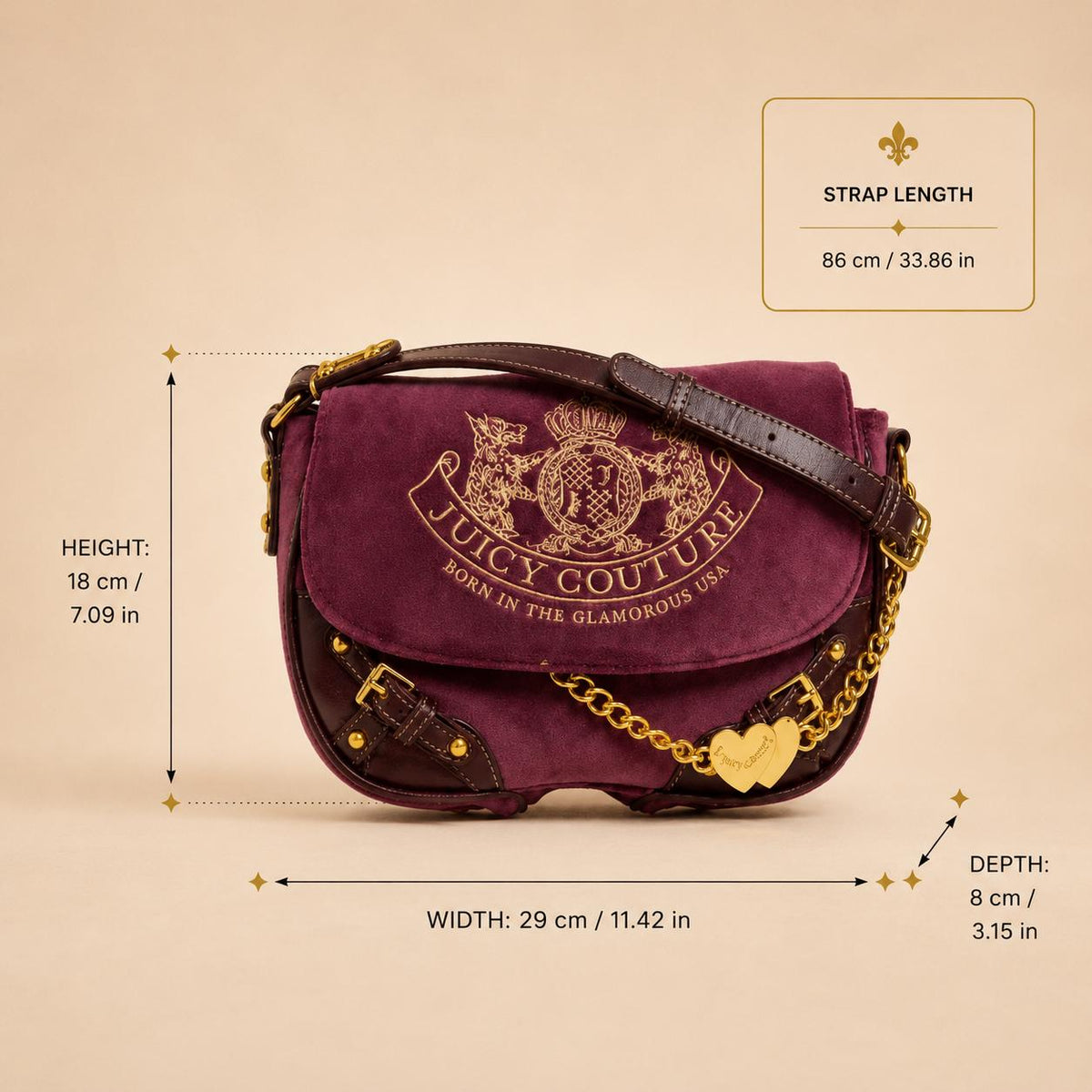Juicy Couture Burgundy Crossbody Bag