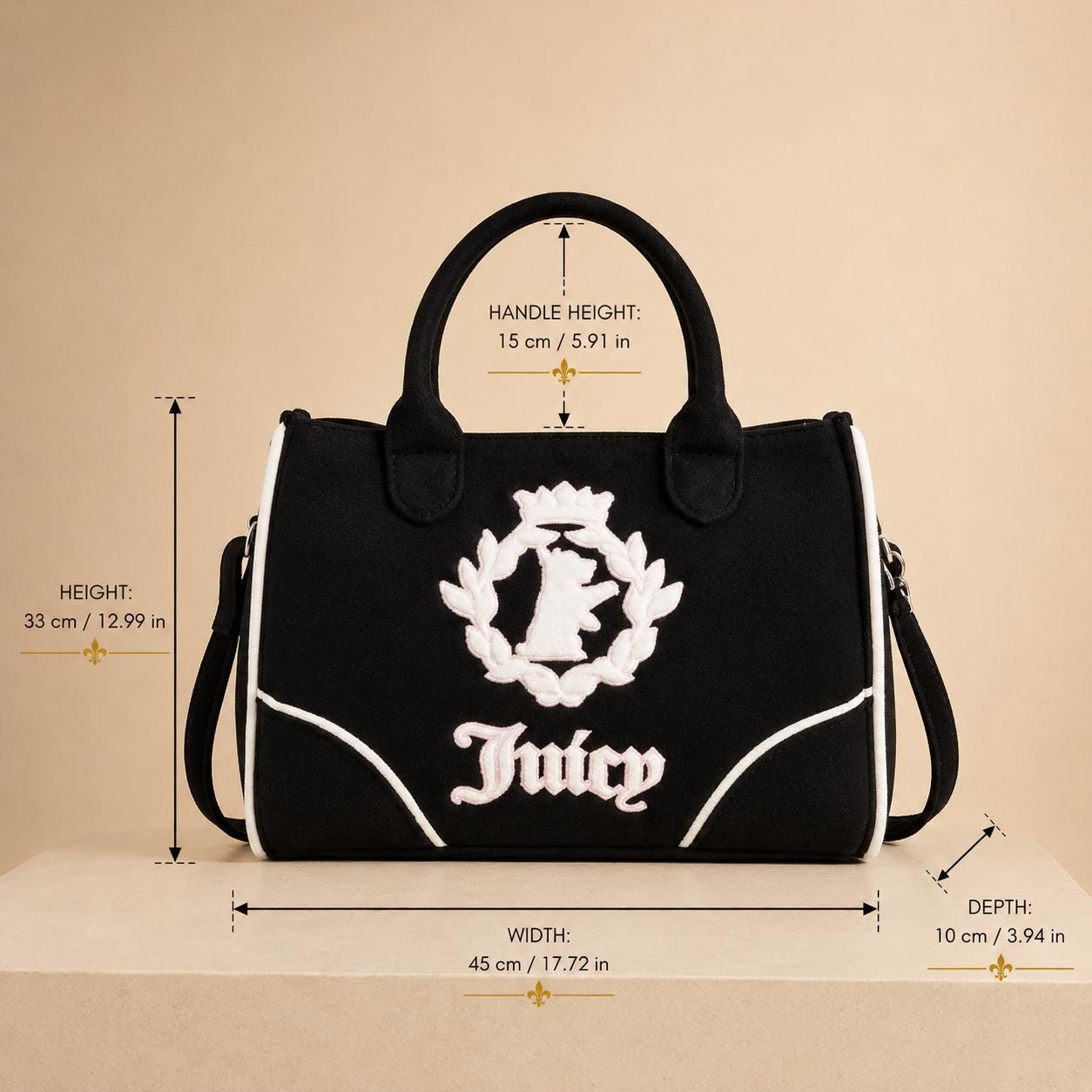 Juicy Couture Black Iris Scottie Towelling Tote Bag