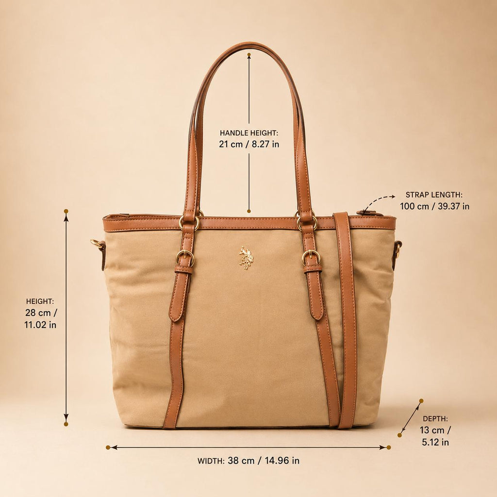 U.S. Polo Assn. Beige Tote Bag