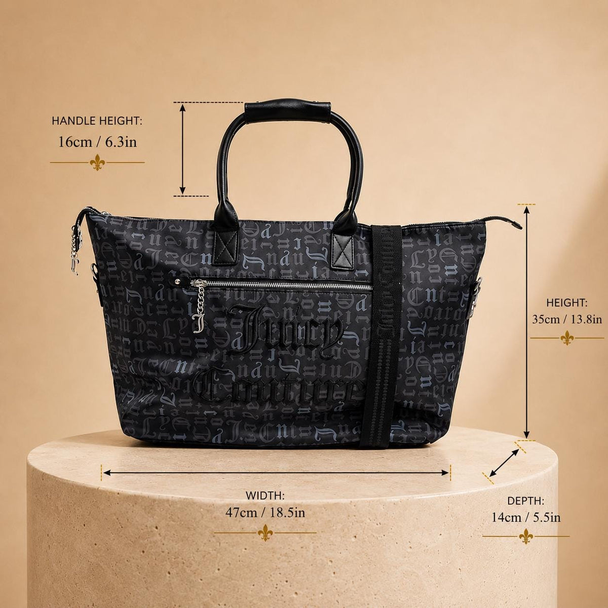 Juicy Couture Black Monogram Tote Bag