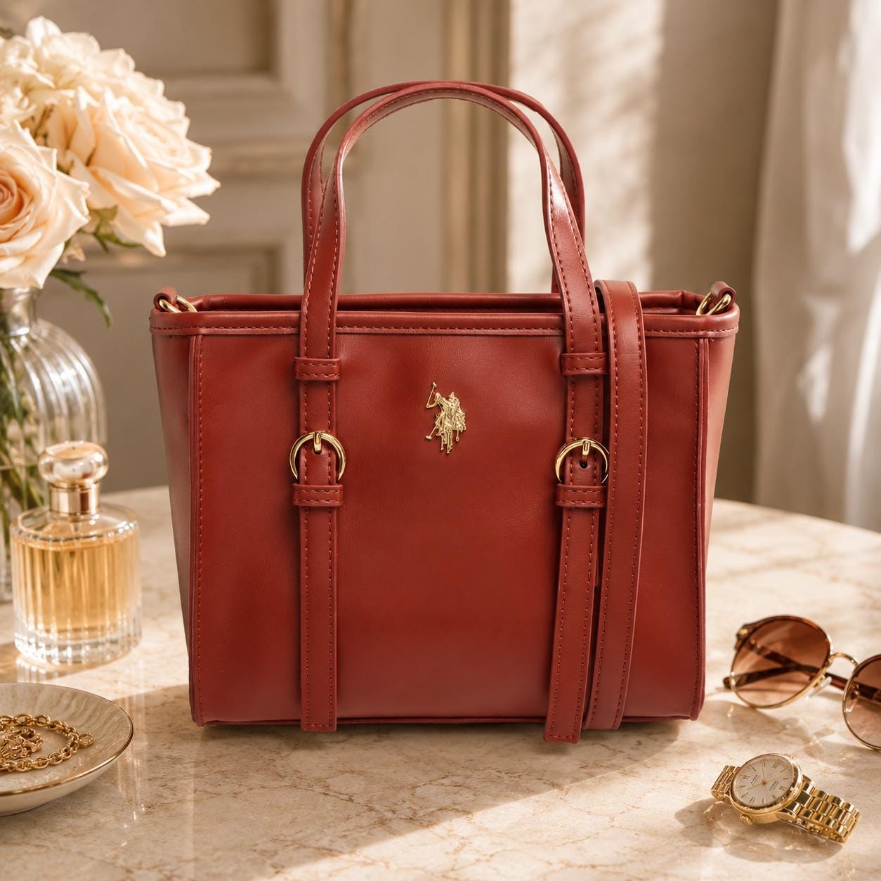U.S. Polo Assn. Cognac Warwickshire Mini Shop Bag
