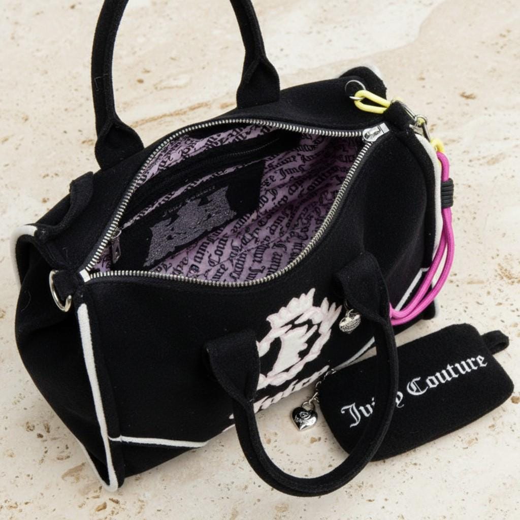 Juicy Couture Black Iris Scottie Towelling Tote Bag