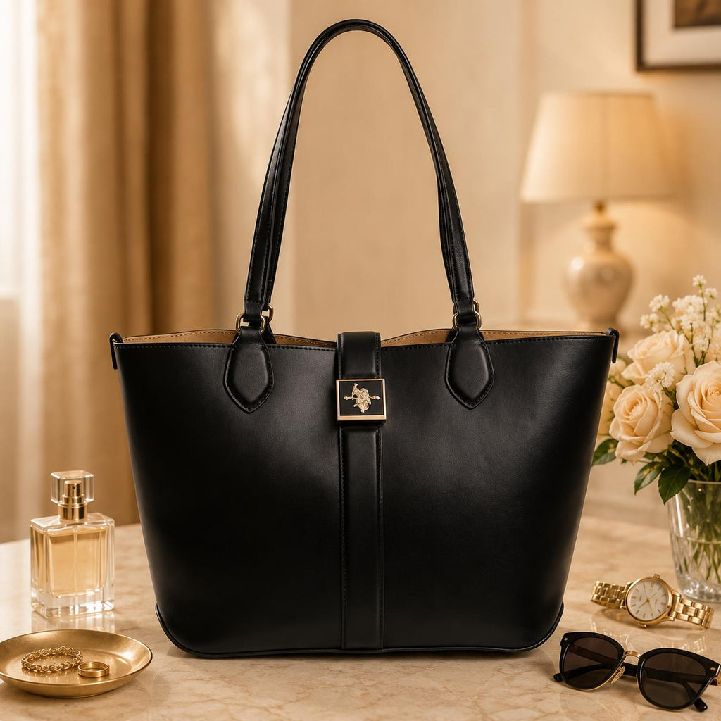 U.S. Polo Assn. Black Margaret Tote Bag
