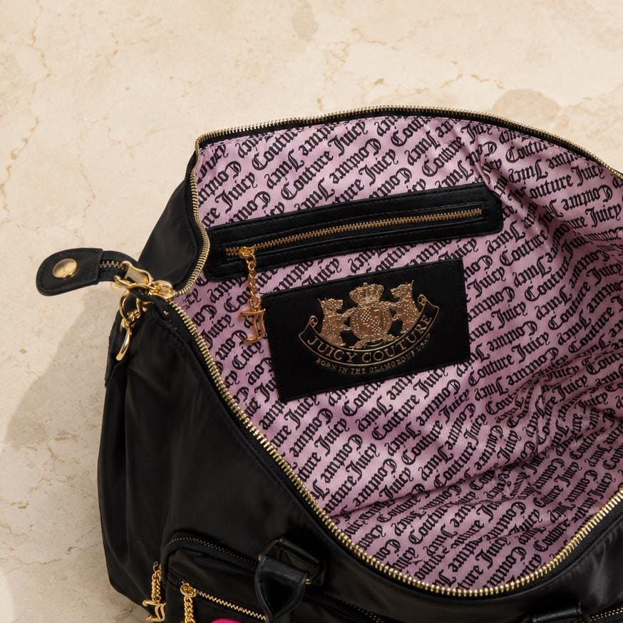 Juicy Couture Black Heart Weekend Bag