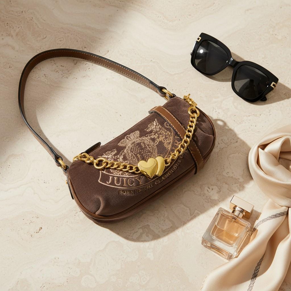 Juicy Couture Brown Twig Narrative Shoulder Bag