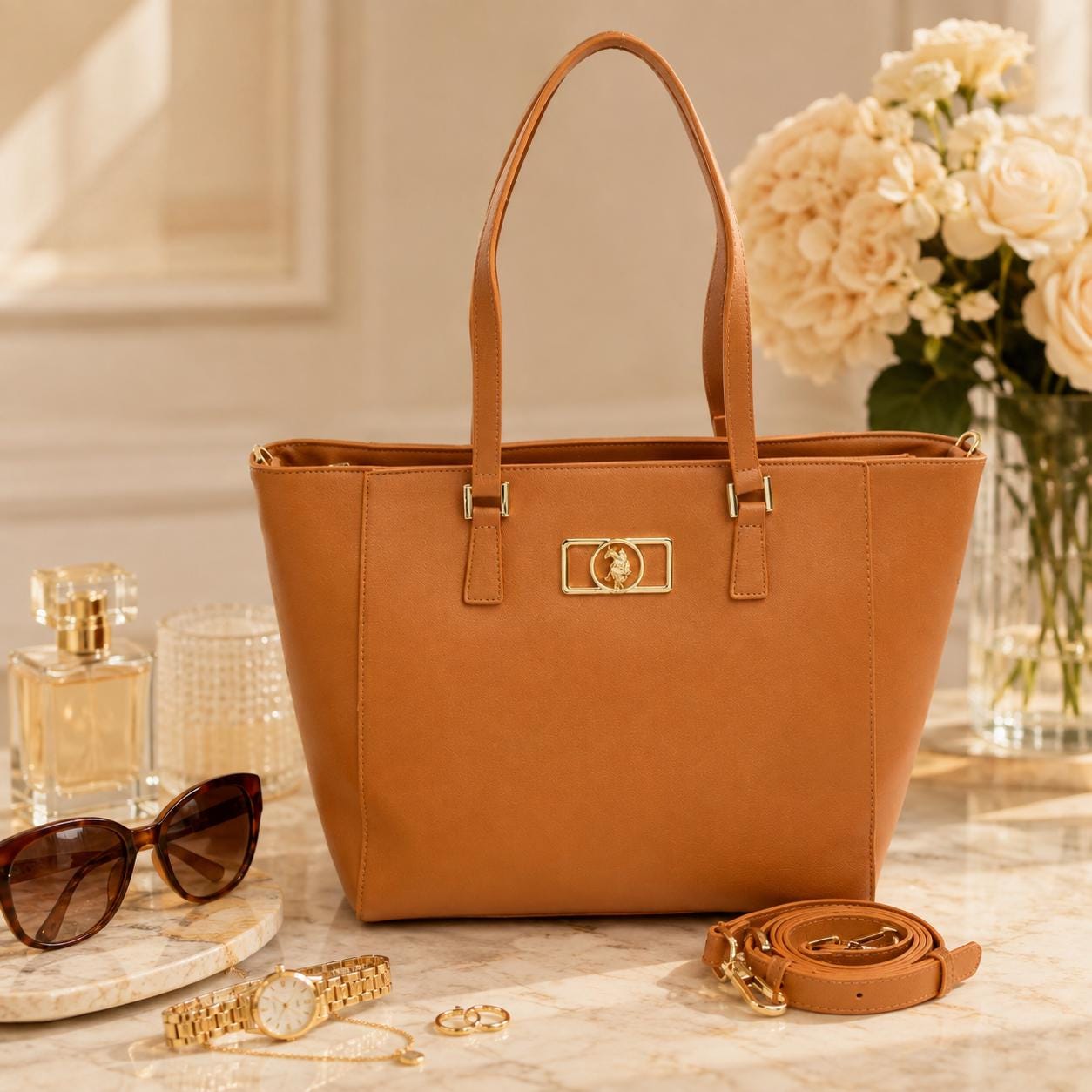 U.S. Polo Assn. Burnt Orange Shopper Bag