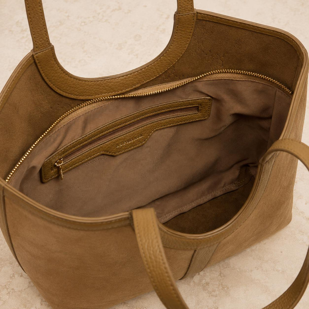 U.S. Polo Assn. Tan Tote Bag Suede Look