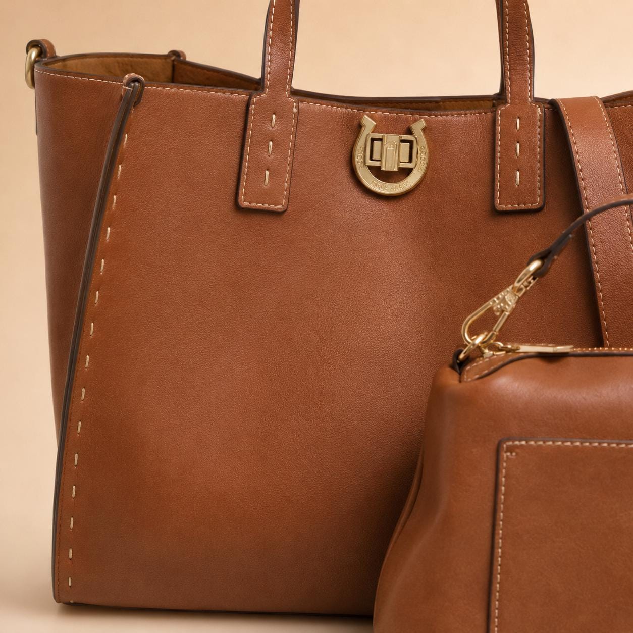 U.S. Polo Assn. Brown Tote Bag Set, Shoulder Bag & Crossbody