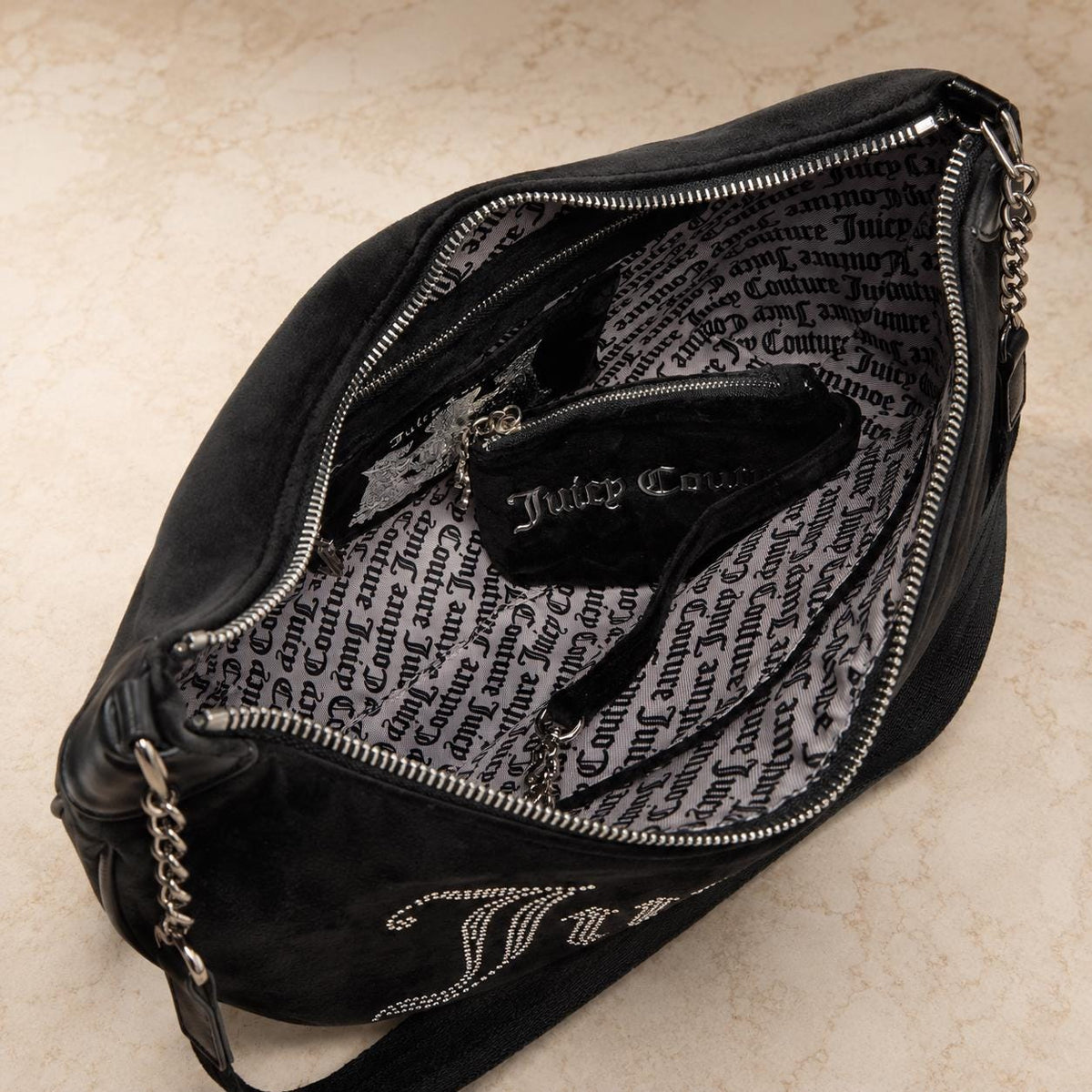 Juicy Couture Black Embellished Shoulder Bag