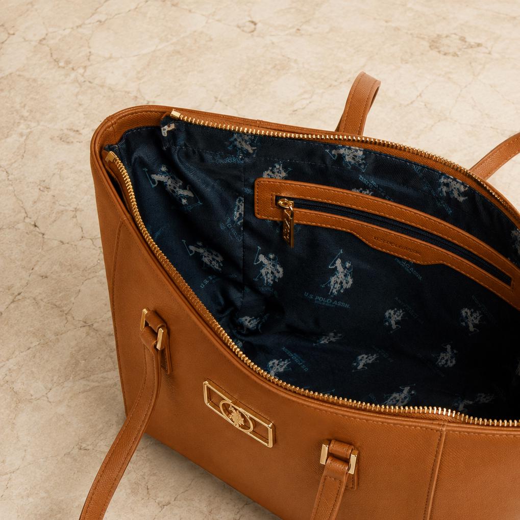 U.S. Polo Assn. Tan Jones Tote Bag
