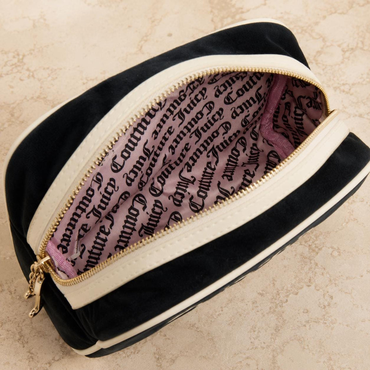 Juicy Couture Black & Cream Cosmetic Bag