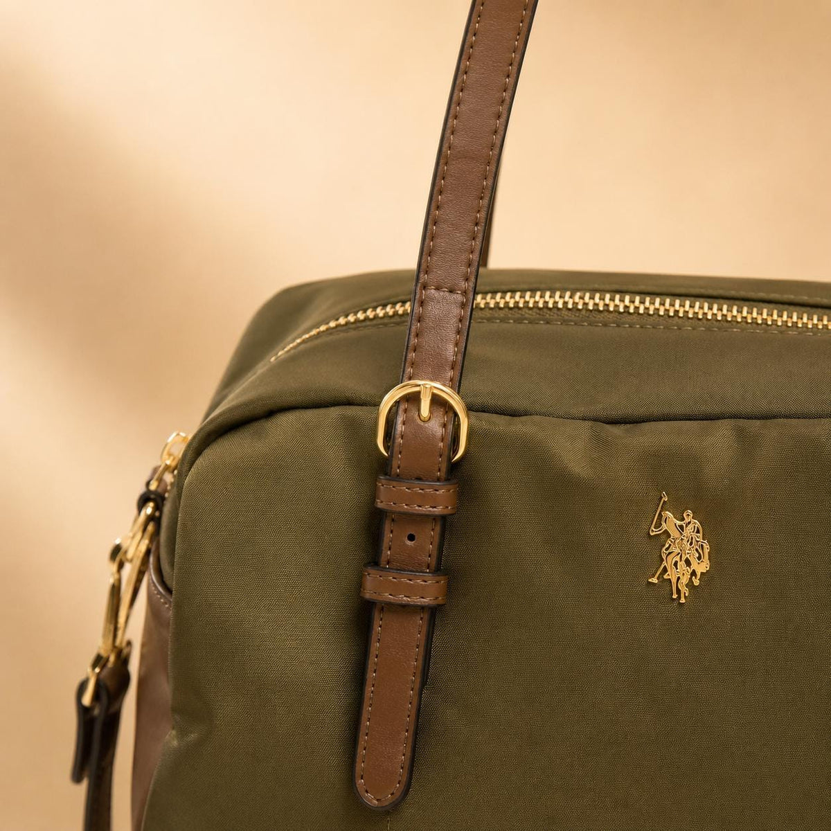U.S. Polo Assn. Khaki Shoulder Bowling Bag