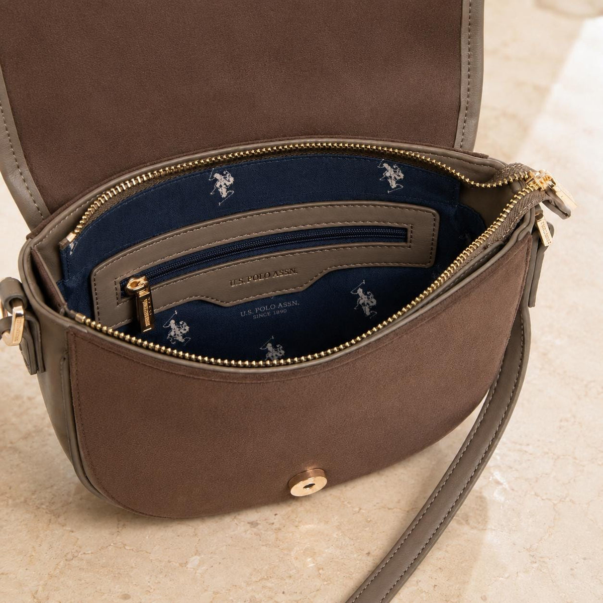 U.S. Polo Assn. Taupe Crossbody Bag