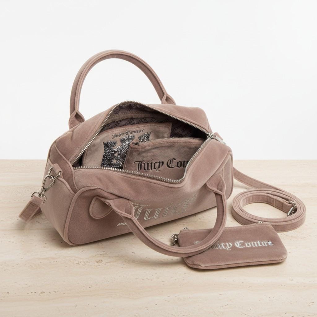 Juicy Couture Taupe Kimberley Velour Crossbody Bag With Wallet