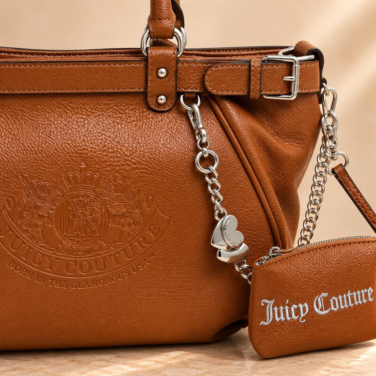 Juicy Couture Tan Crossbody Bag with Pouch