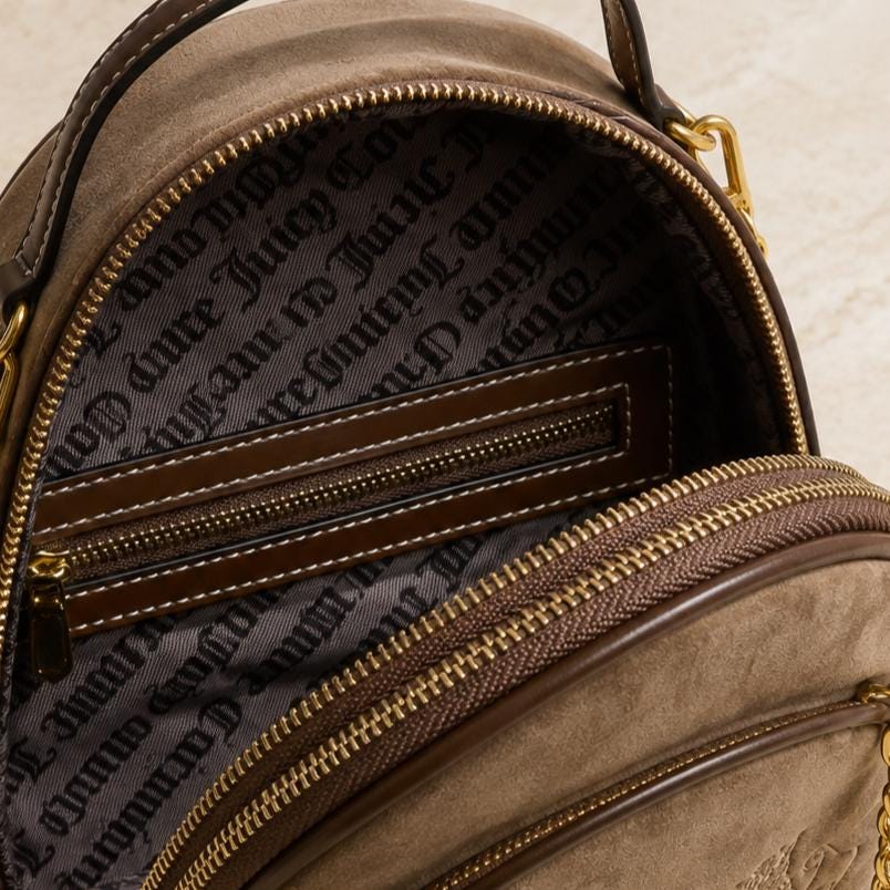 Juicy Couture Brown Plush Backpack