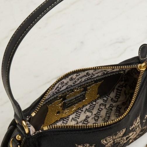 Juicy Couture Black Velour Shoulder Bag