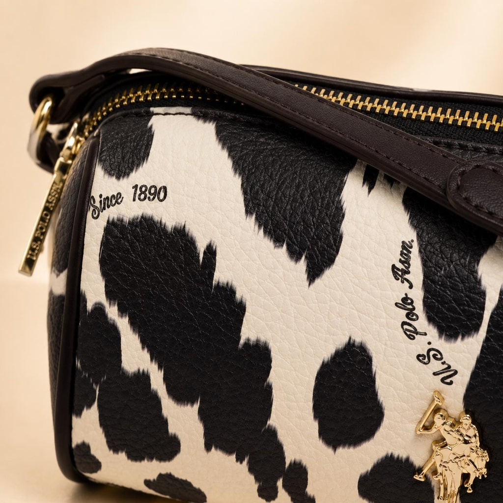 U.S. Polo Assn. Brown & Cream Cow Print Cross Body Bag