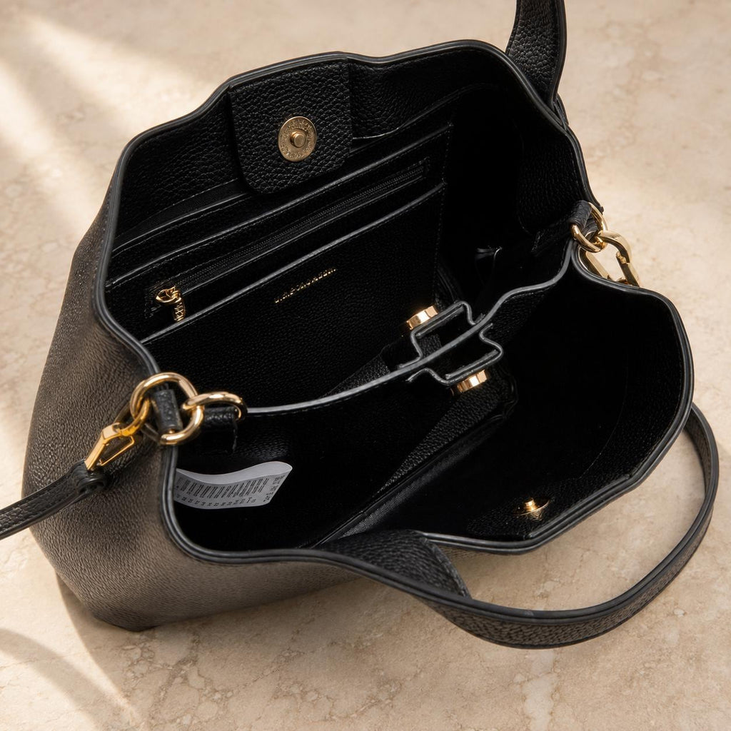 U.S. Polo Assn. Black Pebbled Bucket Handback