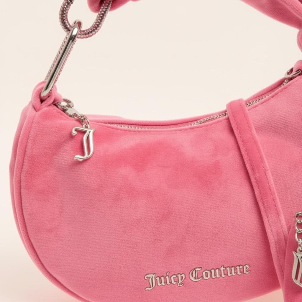 Juicy Couture Pink Velour Blossom Shoulder Bag